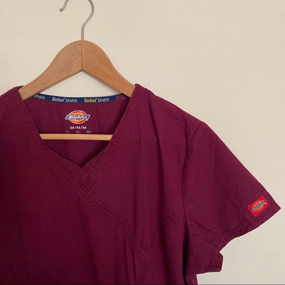 Dickies Stretch Wine Red Scrub Top